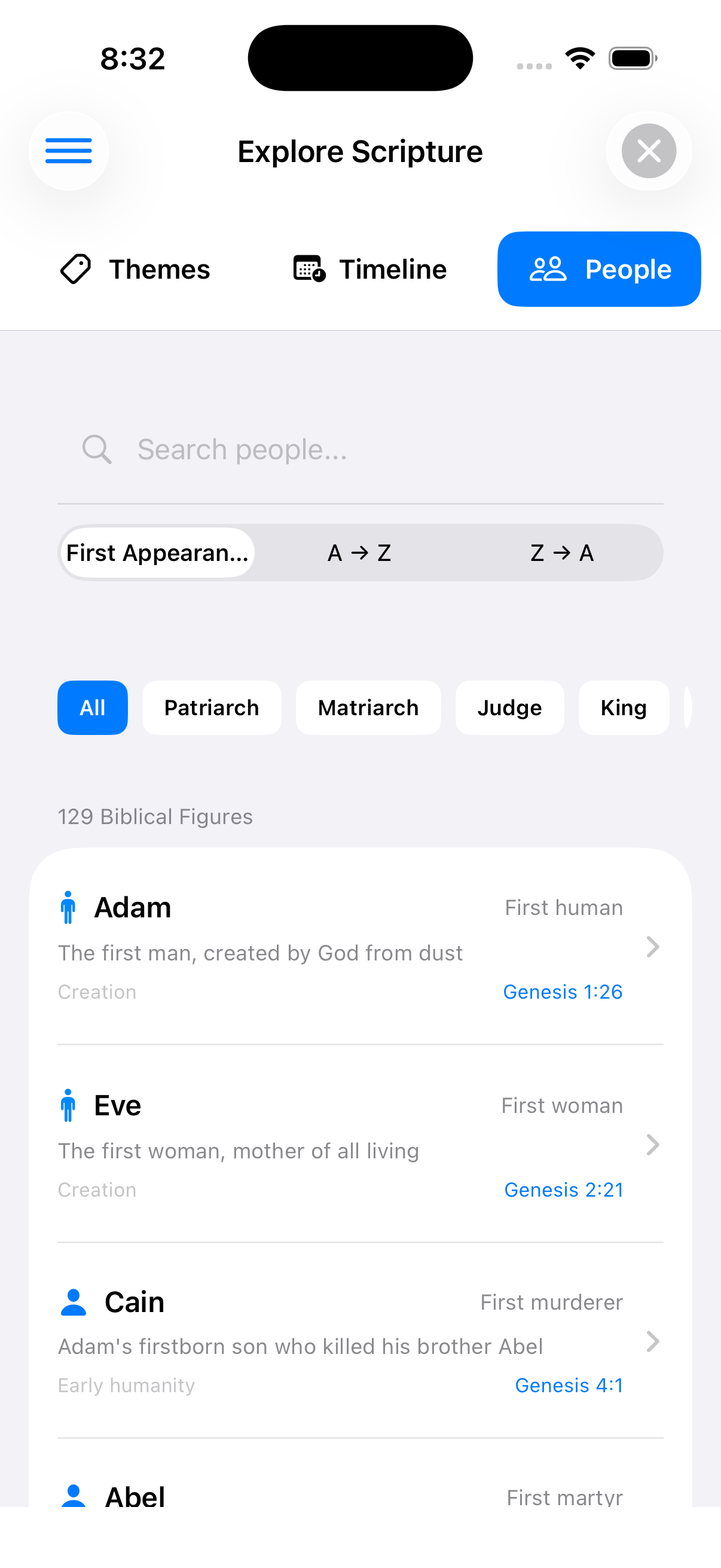 Biblical people explorer