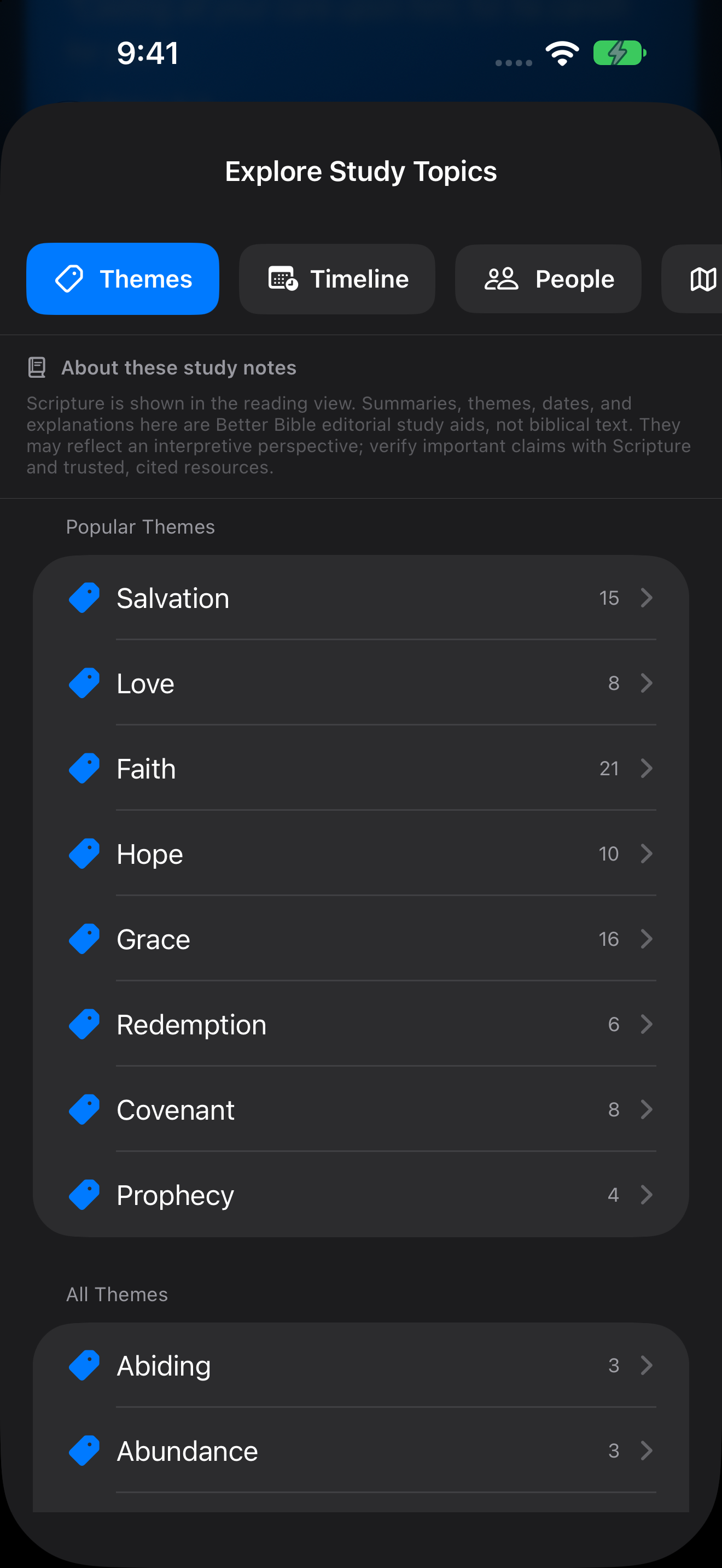 Explore Scripture by themes